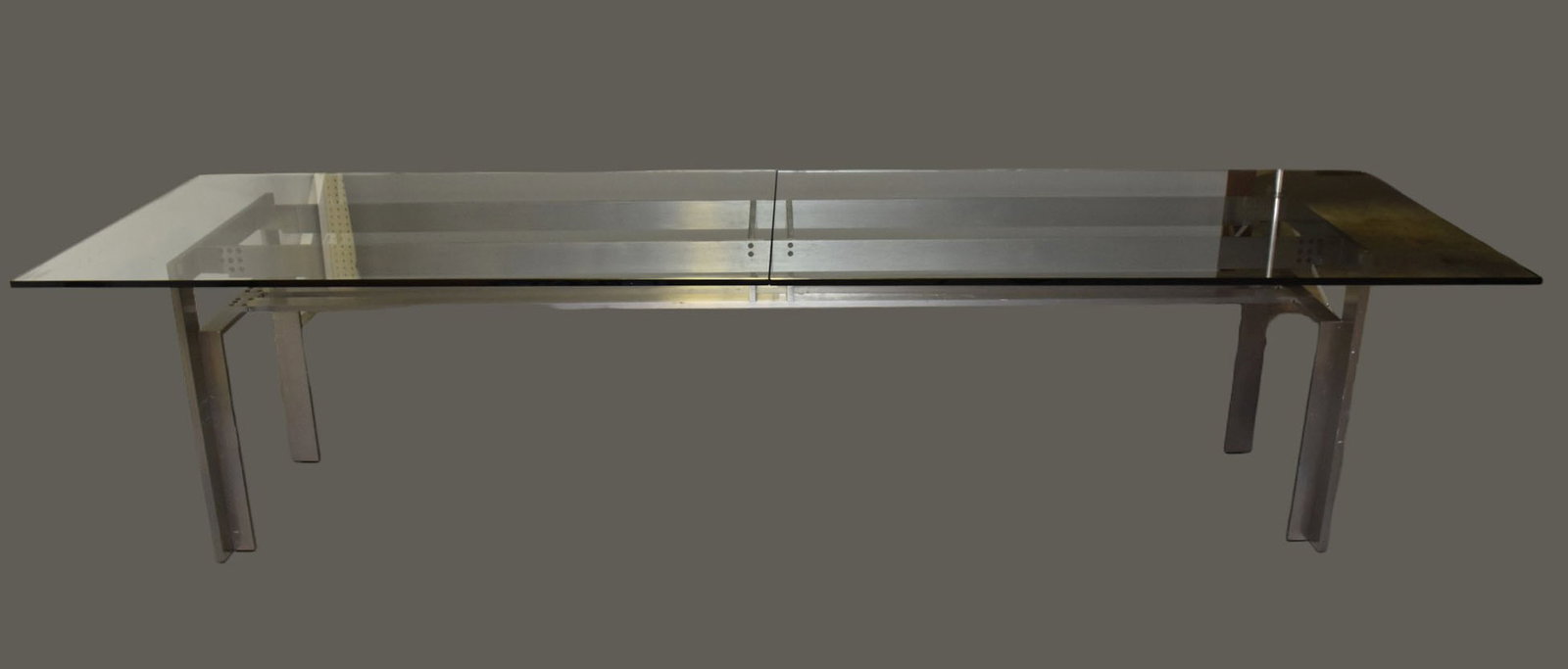 Carlo Scarpa (1906-1978) for Simon Gavina- Doge dining table-Italy circa 1980. Brushed stainless (1 of 9)