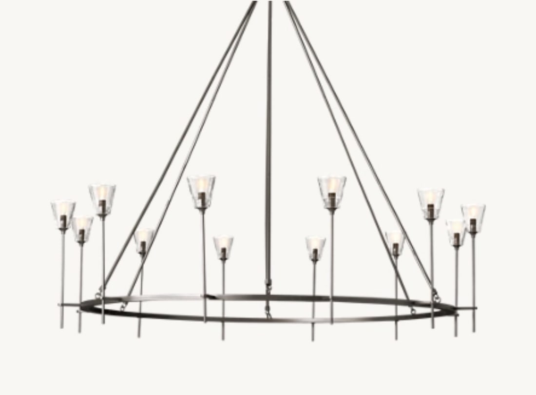 Restoration Hardware Torche De Verre 12 light Polished Nickel Chandelier 64" dia. (1 of 2)