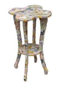 2 Tier Handmade Mosaic Stand, Made in Canada, 30"h x 17"w