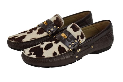 Men's Versace Pony Skin Shoes, Size 11, Like New