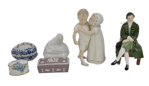 6 Assorted Chinaware Objects & Trinket Boxes