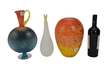 Three Art Glass Vases, Kosta Boda & Murano - Group of art glass vases. Two pieces by Kosta Boda,