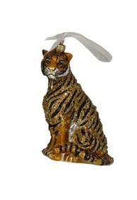 Jay Strongwater Gold Tone Jeweled Tiger Ornament
