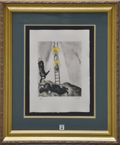Marc Chagall hand signed colored Etching Jacobs Ladder limited ed.