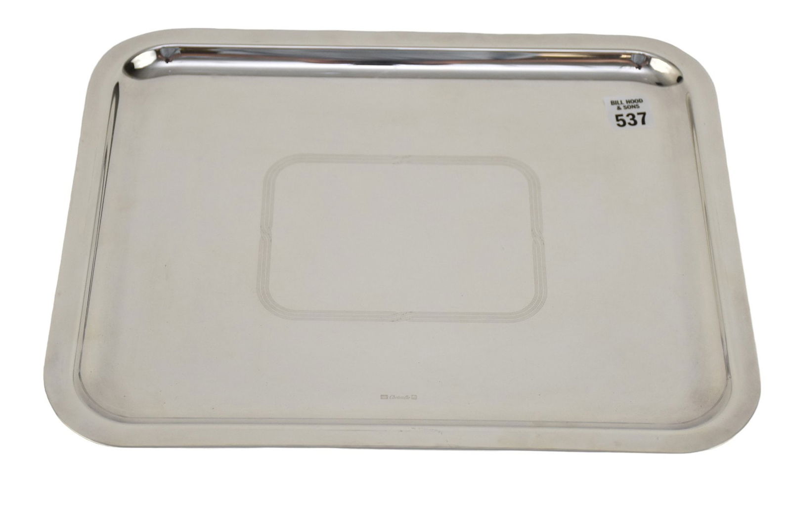 Christofle Silver Plated Tray 14" x 11", Signed Christofle with Christofle logo stamp Incised (1 of 3)