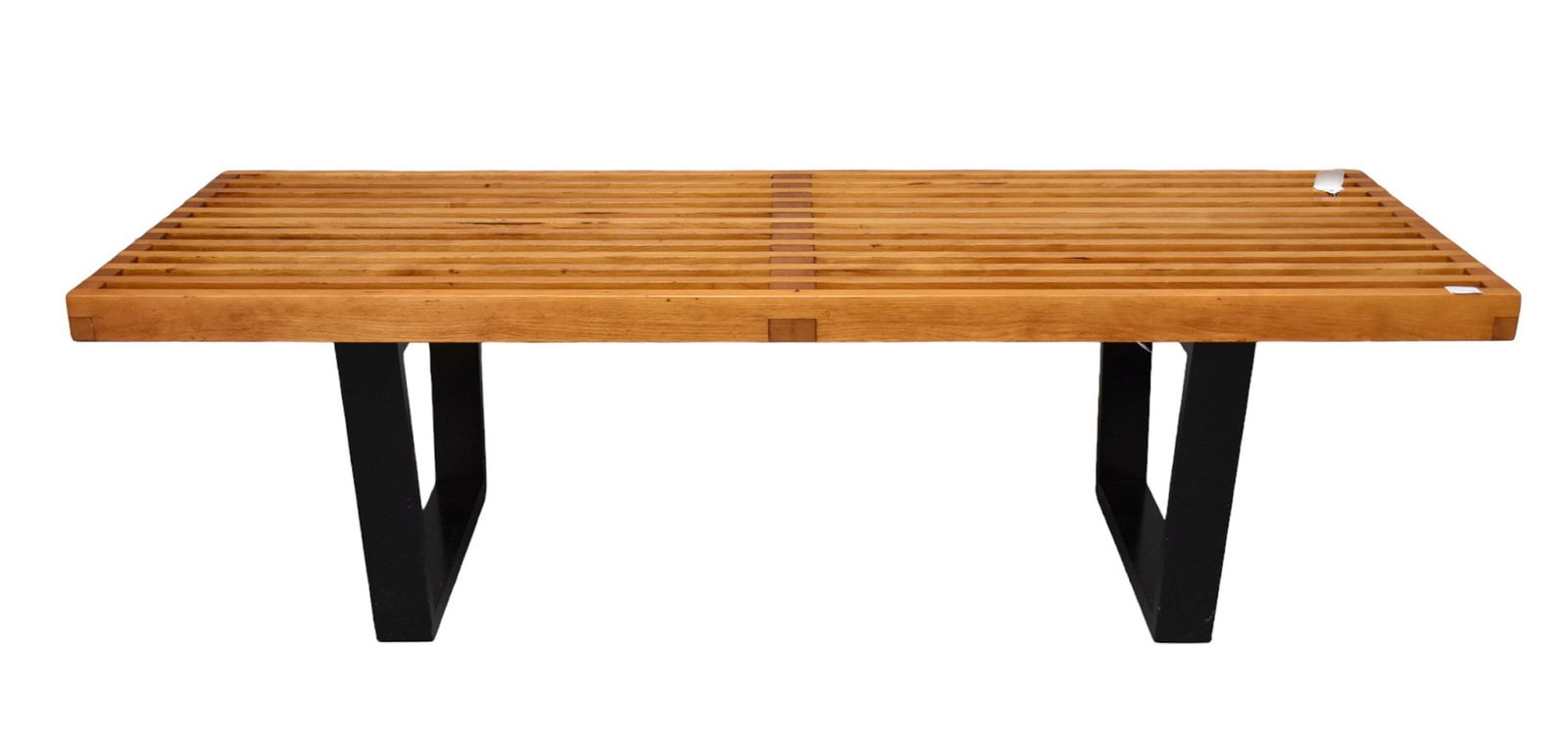 Vintage Blonde slat bench designed by George Nelson for Herman Miller circa 1950's. This bench (1 of 5)