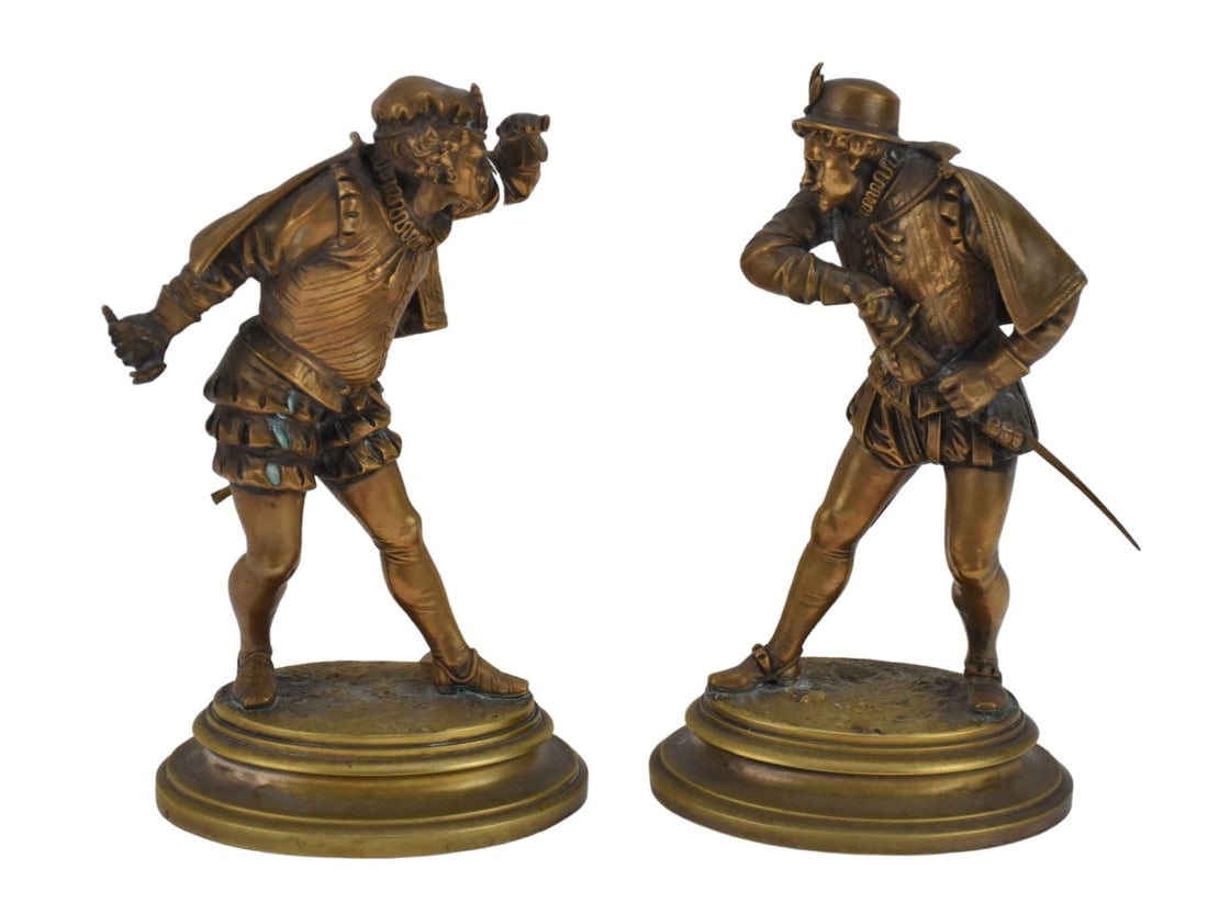 2 Bronze Sculptures, "The Duelists", Signed Eme Guillemin, 9"H (1 of 5)