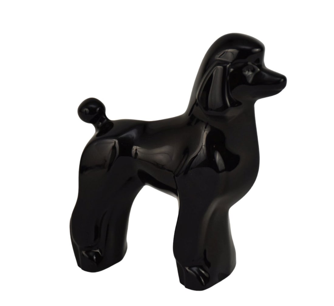 Baccarat Black Crystal Poodle Figure, 5 1/2"h x 5"w: Baccarat Black Crystal Poodle Figure, 5 1/2"h x 5"w