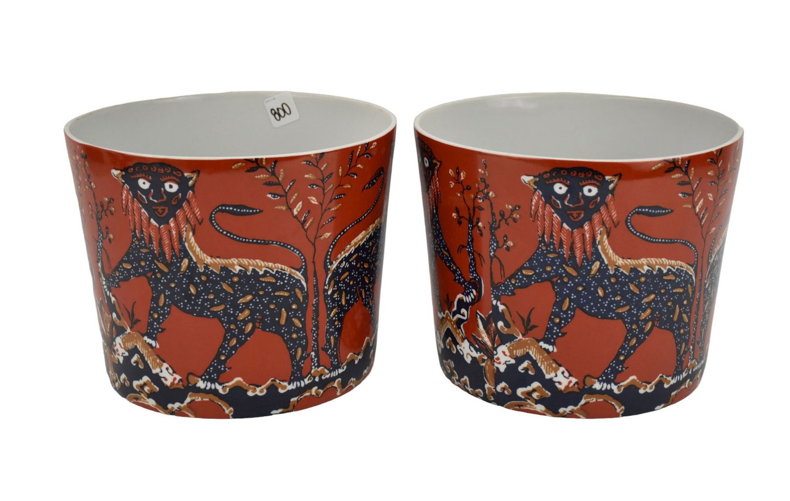 Pair Fitz & Floyd Ceramic Jardinieres, 8"H x 9 1/2"w (1 of 4)