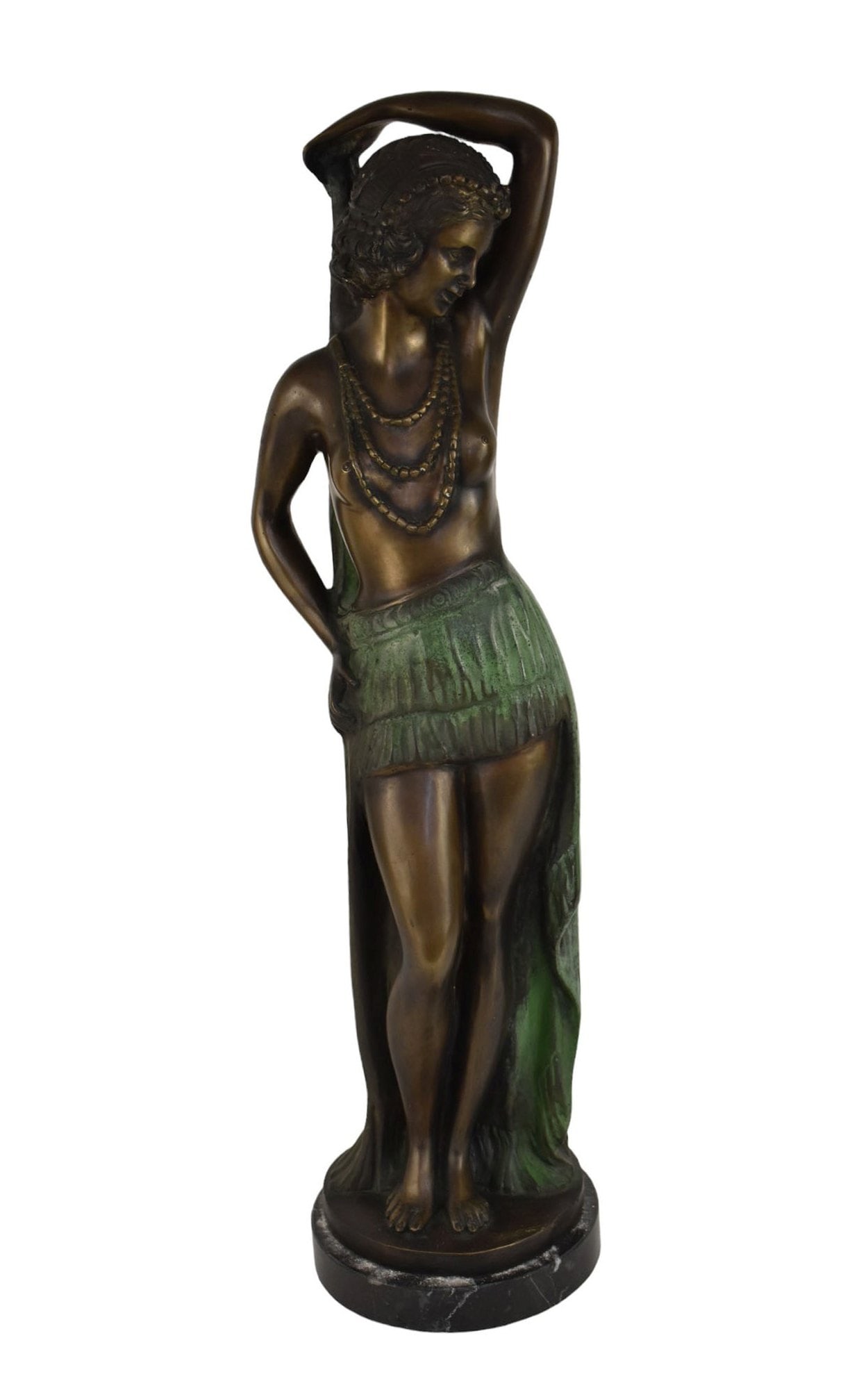 Large Bronze Art Deco Dancer,  J E Luca, Marble Base, 28"h x 7"w (1 of 6)