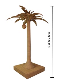 Amazingly Huge Natural Wicker Palm Tree - Life size sculpture of a palm tree with a coconut in
