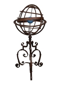 Decorative Iron Standing Armillary Sphere, 41" h