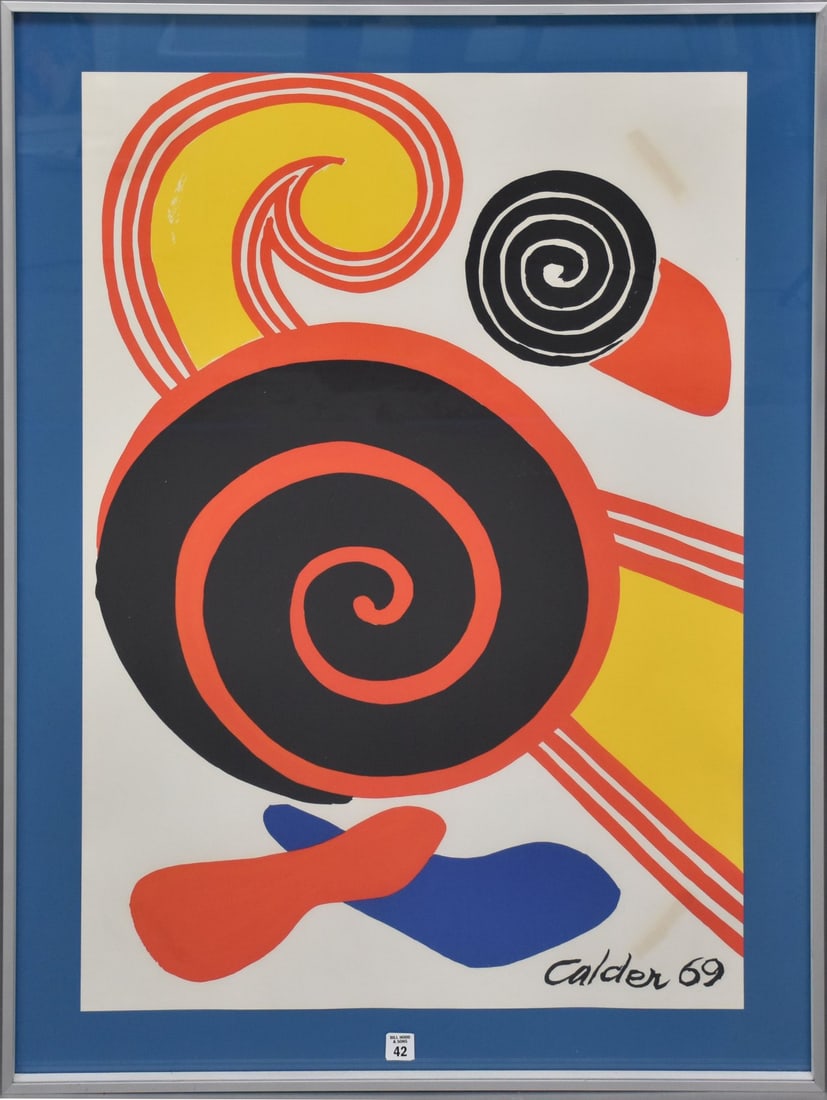 Alexander Calder Lithograph "Composition"  Park West COA. Sheet size 35x 23-3/4 inches overall (1 of 9)