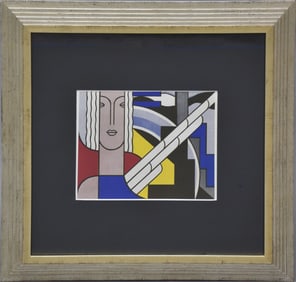 Roy Lichtenstein, offset Lithograph, Classic Head, approx. 9 1/2" x 11 3/4" sight
