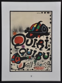 Joan Miro (Spanish, 1893-1983) Original colored lithograph, pencil signed lower right, 13/99, "Quiri