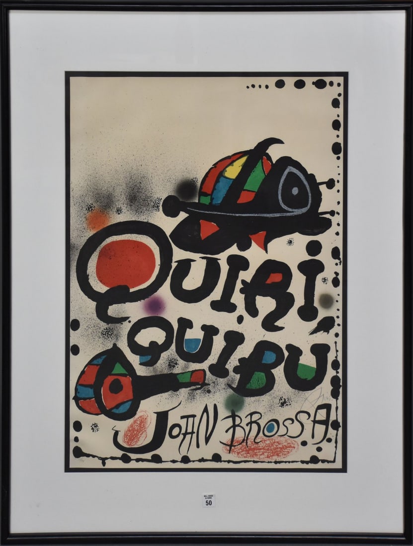 Joan Miro (Spanish, 1893-1983) Original colored lithograph, pencil signed lower right, 13/99, "Quiri (1 of 6)