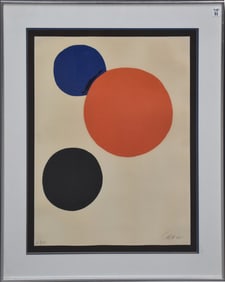Alexander Calder- "Circles; Black, Red, and Blue", lithograph, 42/75, pencil signed lower right, 25