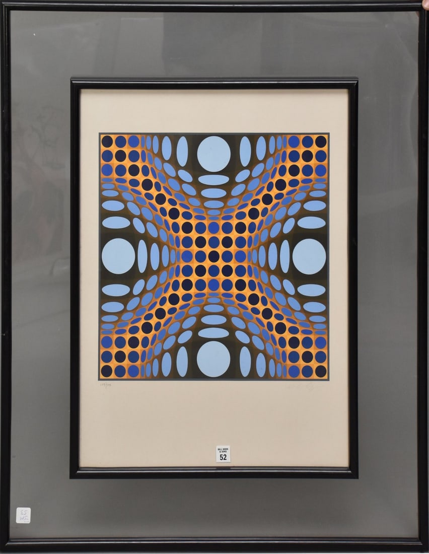 Victor Vasarely- silkscreen, pencil signed lower right, 139/175, 25 1/2" x 19 1/2" sheet size, 36" x (1 of 9)