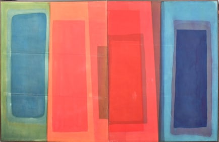 Diptych by David W Strickler, 2 Large oil on canvas paintings, Large Modern Abstracts, signed
