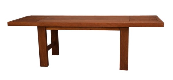 Teak Slated Bench, 18"h x 56"w x 19"d