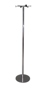 Knoll style "Vecta" coat rack with 6 chrome poles, 71"H