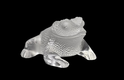 Lalique Crystal "Gregoire" Frog, 3 1/2"h x 4"w
