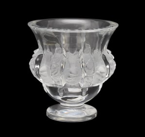 Lalique Crystal "Dampierre Vase", 5"h x 4 1/2"dia