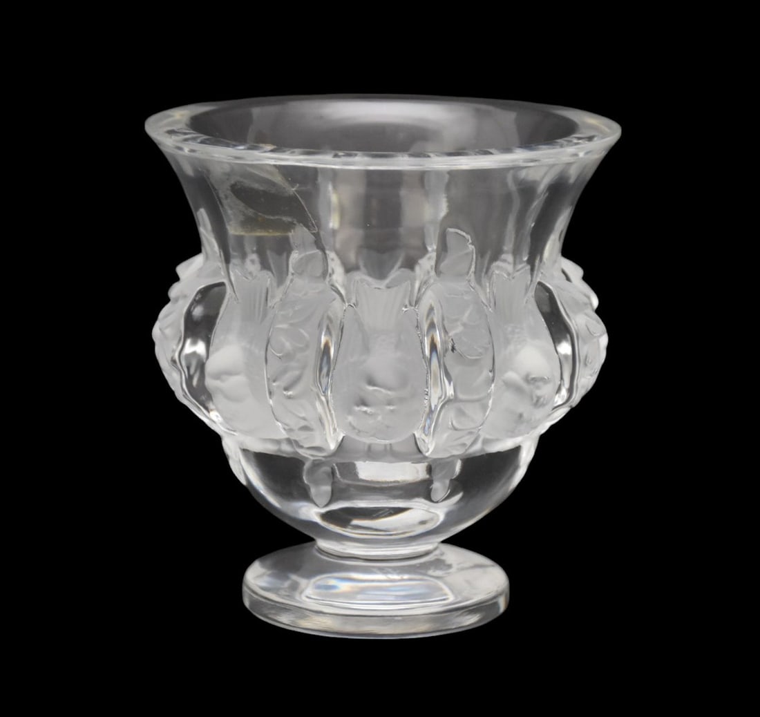Lalique Crystal "Dampierre Vase", 5"h x 4 1/2"dia: Lalique Crystal "Dampierre Vase", 5"h x 4 1/2"dia