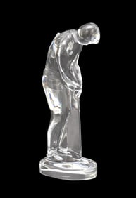 Baccarat Crystal Golfer Sculpture, 9"h