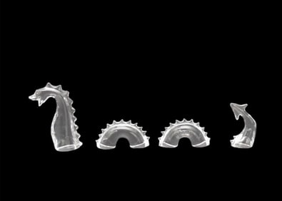 Baccarat Crystal "Loch Ness Monster" Figurine, in original box - A crystal figurine in four