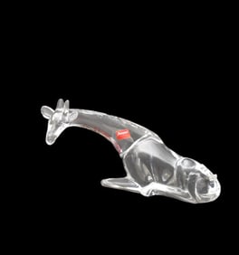 Baccarat Crystal Reclining Giraffe, 4 1/2"h x 8"w (Original Box)