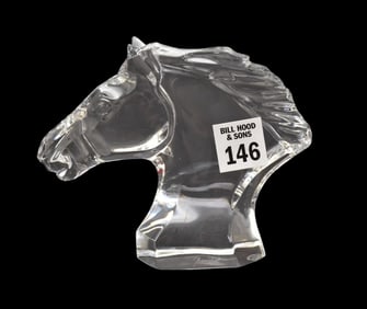 Baccarat Crystal Horse Bust, 4 3/4"h x 6"w (Original Box)