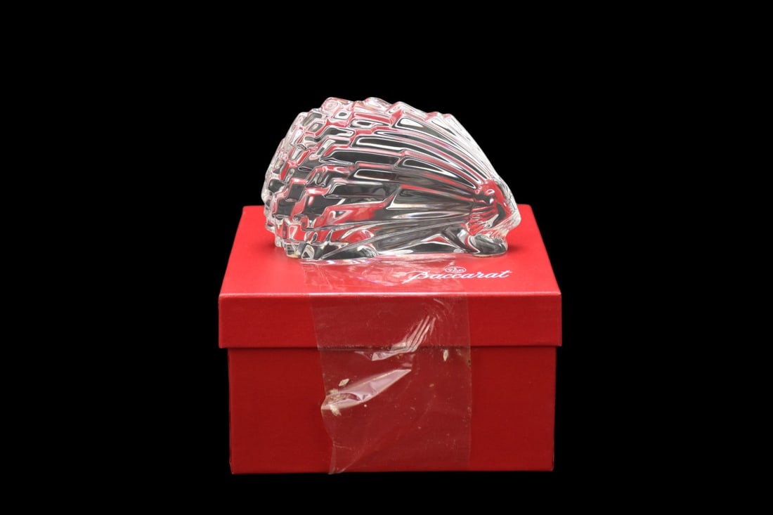Baccarat Crystal Porcupine, 3"h x 5"w (Original Box, Foam Not Original): Baccarat Crystal Porcupine, 3"h x 5"w (Original Box, Foam Not Original)