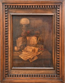 Charles A. Meurer (1865-1955 Cincinnati, Ohio) Oil on canvas laid on board, Still life, could use