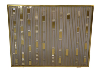 Modern Brass Fireplace Screen, 38 1/2"h x 31"w