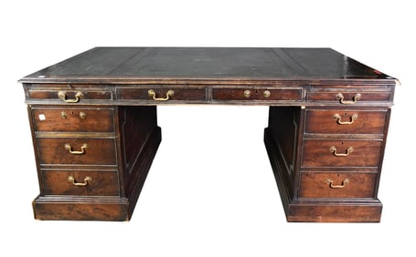 Partners Desk with 4 Side by Side Drawers