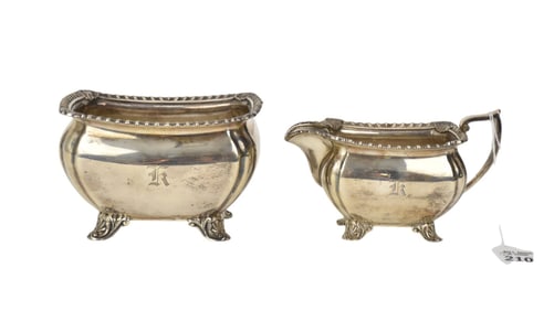 Tiffany & Co. Sterling Silver, 2pcs. Open Sugar & Creamer, 23ozt