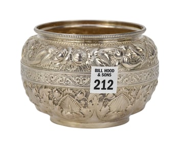 Sterling Repousse Bowl, Monogram & Dated May 9th 1878, 11ozt, 4"h x 4 1/4"dia