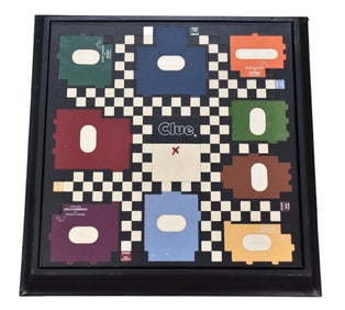 Clue/"Cluedo" by Geoffrey Parker Leather Game Board, sold at Barney's Chicago, bound in fine