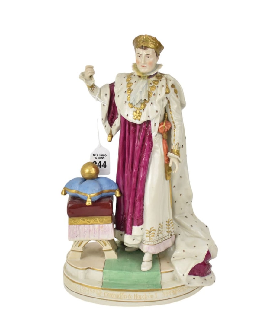 German Porcelain Scheibe-Alsbach Napoleon Coronation Figure - A vintage porcelain figure depicting (1 of 6)