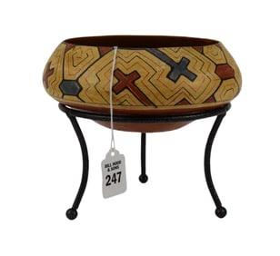 Amazonian Shipibo Polychrome Pottery Bowl - South America, Ucayali River, Amazon, Peru. Shipibo