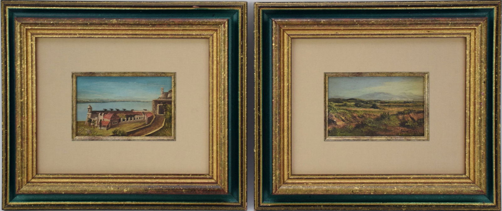 Jose Maria Velasco (Mexican, 1840-1912) mountain landscape with train in distance, signed lower (1 of 5)