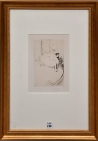 Louis Legrand (French 1863-1951) Dry Point Etching, plate size 8 x 5 inches. 23-1/2 x 16-1/2 inches