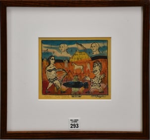 Mixed Media on paper, "Harvest Fair -ground", dated Aug. 31, 1995, signed illegibly lower right, 5