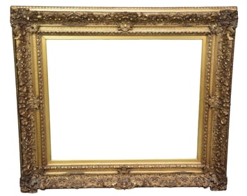 Antique Ornate Gilt Frame, Opening-holds a 30" x 36" canvas, 49" x 43" overall