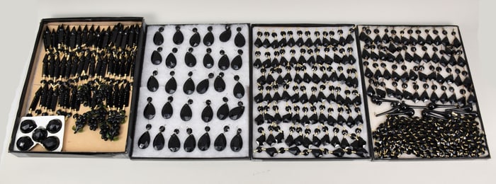 Black/Ebony Opaque Faceted Drops, Spears, Balls, Grape  Glass For Chandeliers, Sconces, Lamps and