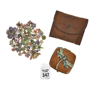 Jay Strongwater Mirror Compact and Trinket Dish, Dragonfly Mirror Compact (2 1/2" square) with