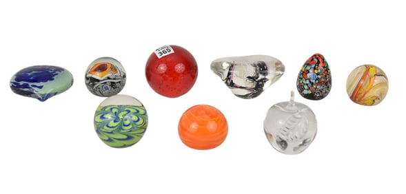 9 Assorted Paperweights