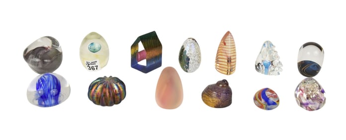 13 Assorted Miniature Paperweights