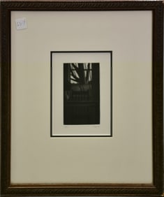 Robert Kipness (American, b. 1931) Mezzotint. Interior with large Tgree-1991. edition 13/75.  pencil
